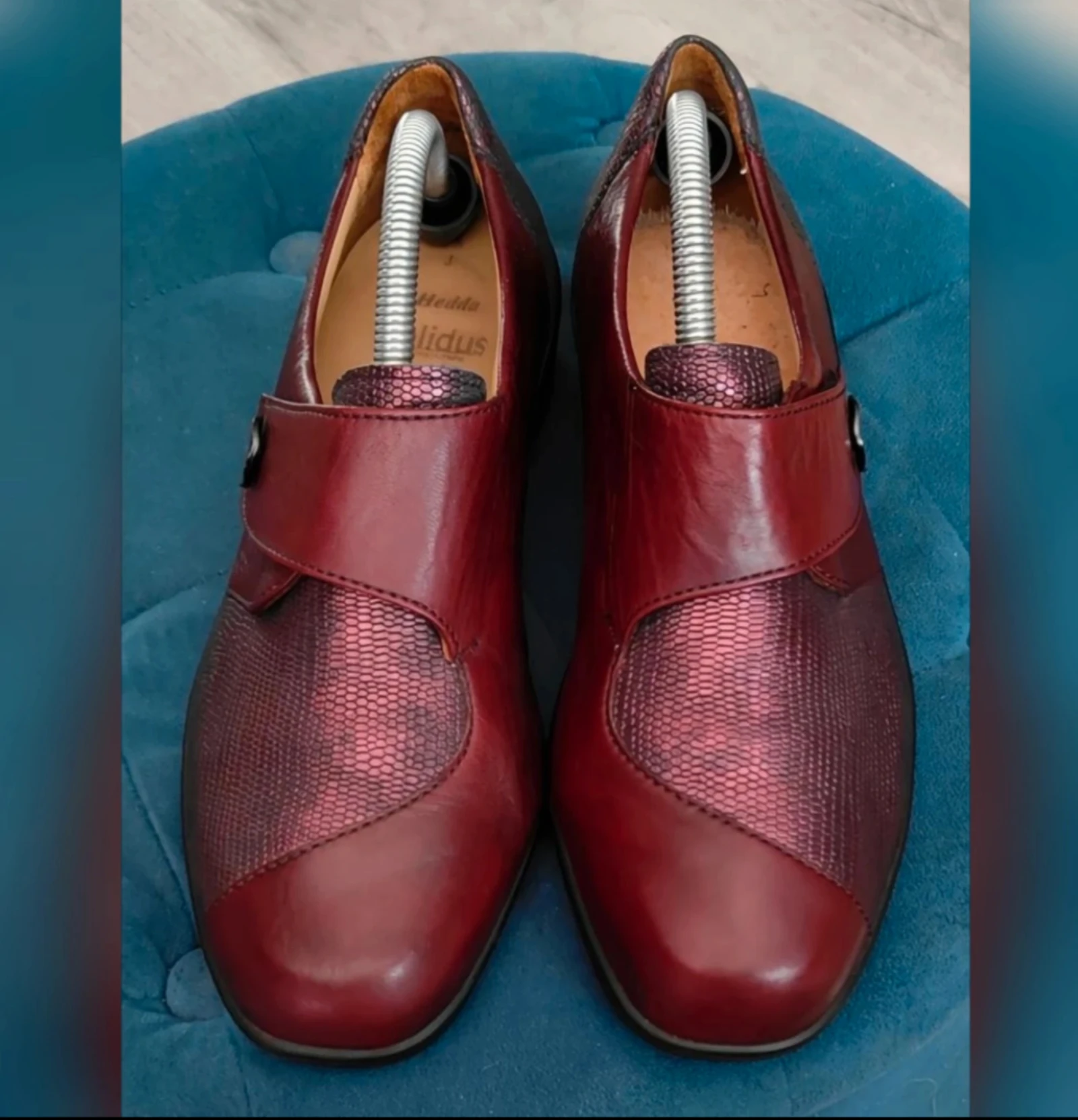 Burgundy red strappy shoes Solidus Hedda size 40.5 – photo 3